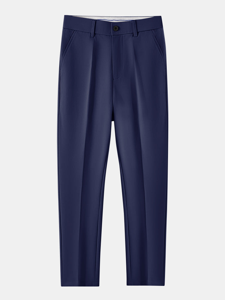 Polo de jacquard en contraste y pantalones ajustados de corte cónico