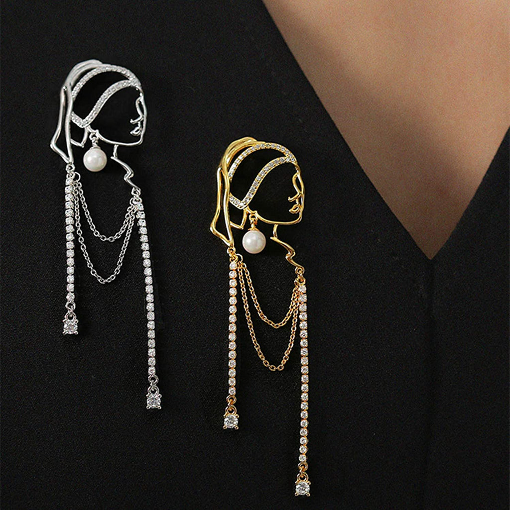 Chica con aretes de perlas