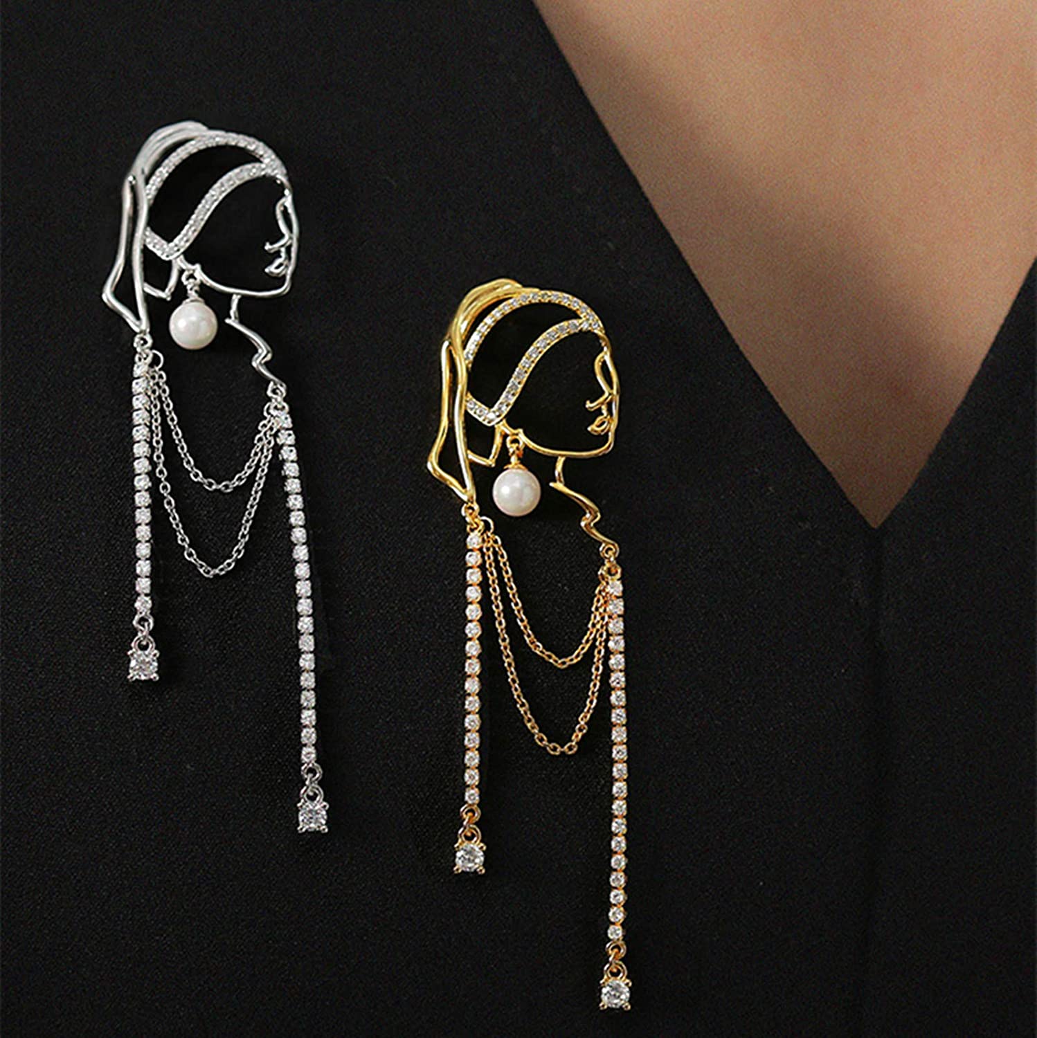 Chica con aretes de perlas