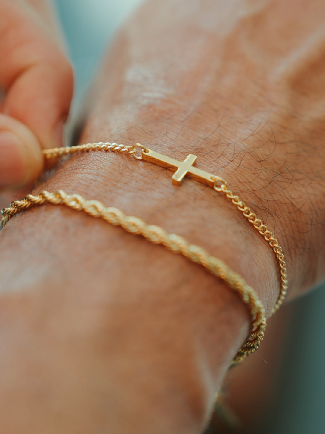 Set de Cadena y Pulsera de 3 mm en Oro 18K